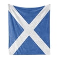 thumbnail image 1 of Scotland Soft Flannel Fleece Throw Blanket, Flag Real of a Nation Illustration Graphics European Country, Cozy Plush for Indoor and Outdoor Use, 60" x 80", Azure Blue and White, by Ambesonne, 1 of 6