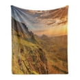 thumbnail image 1 of Scotland Soft Flannel Fleece Throw Blanket, Quiraing on the Isle of Skye Cliffs Famous Place High Angle Overlook Mountains, Cozy Plush for Indoor and Outdoor Use, 70" x 90", Multicolor, by Ambesonne, 1 of 6