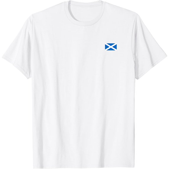 Scotland T Shirt Women Men Left Chest Saltire Scottish Flag T-Shirt