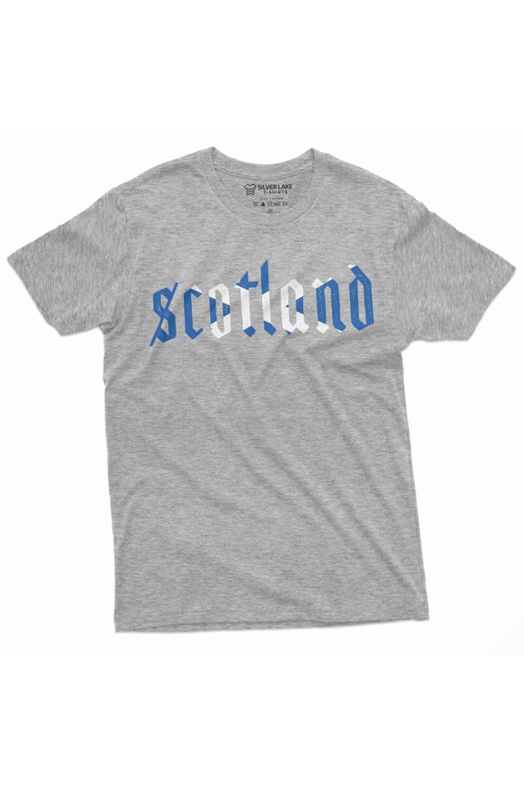 Scotland T-shirt Scottish Flag Alba Patriotic Tee Shirt Scot Coat of arms Tee Shirt (Small Grey)
