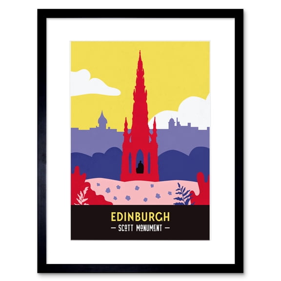Scotland Travel Edinburgh Scott Monument Framed Wall Art Print