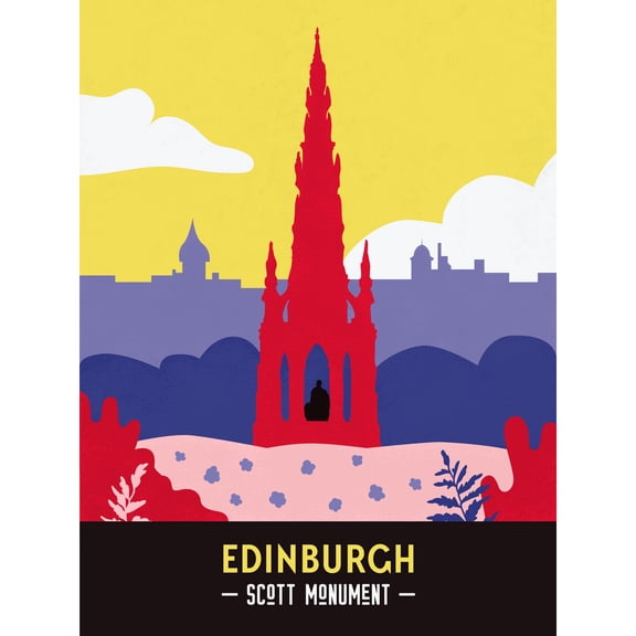 Scotland Travel Edinburgh Scott Monument Large Wall Art Print