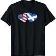 thumbnail image 1 of Scotland USA Flag T Shirt Heart Scottish American Love T-Shirt, 1 of 4