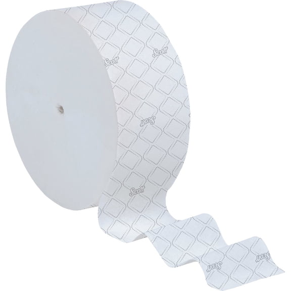 Scott Coreless Toilet Paper JRT Jr. - 2 Ply, Jumbo Roll - 12 Rolls/Carton, White — Residential Use, Standard Application