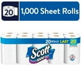 thumbnail image 1 of Scott 1000 Bathroom Tissue, Septic Safe, 1-Ply, White, 1,000 Sheet/Roll, 20/Pack, Each, 1 of 5