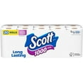 Scott 1000 Toilet Paper, 20 Regular Rolls, SepticSafe, 1Ply Toilet