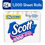 Scott 1000 1-Ply Toilet Paper, 24 Rolls, 1,000 Sheets per Roll