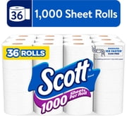 Scott 1000 1-Ply Toilet Paper, 36 Rolls, 1,000 Sheets per Roll