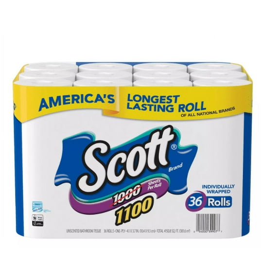 Scott 1100-Sheets,1-Ply Bath Tissue, 36 pk.