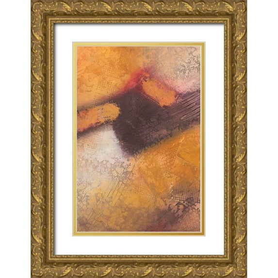 Scott 11x14 Gold Ornate Wood Framed with Double Matting Museum Art Print Titled - Amber Study II