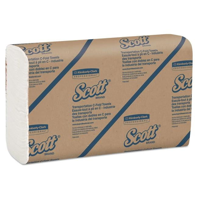 Scott KCC06041 13.25 x 10.1 in. C-Fold Paper Towels - 1 Ply - White - Pack of 12