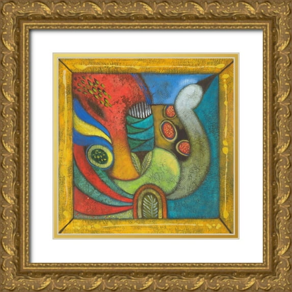 Scott 15x15 Gold Ornate Wood Framed with Double Matting Museum Art Print Titled - Trumpeteer I