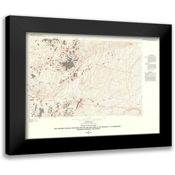Scott 18x14 Black Modern Framed Museum Art Print Titled - Sterling Quad of Structure Oil Gas Fields