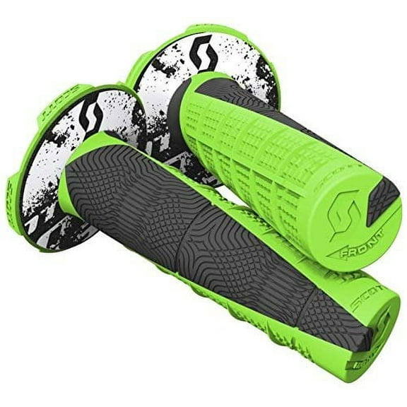 Scott Deuce Half Waffle MX Neon Green/Black Grips w/Donuts (219627-4376)