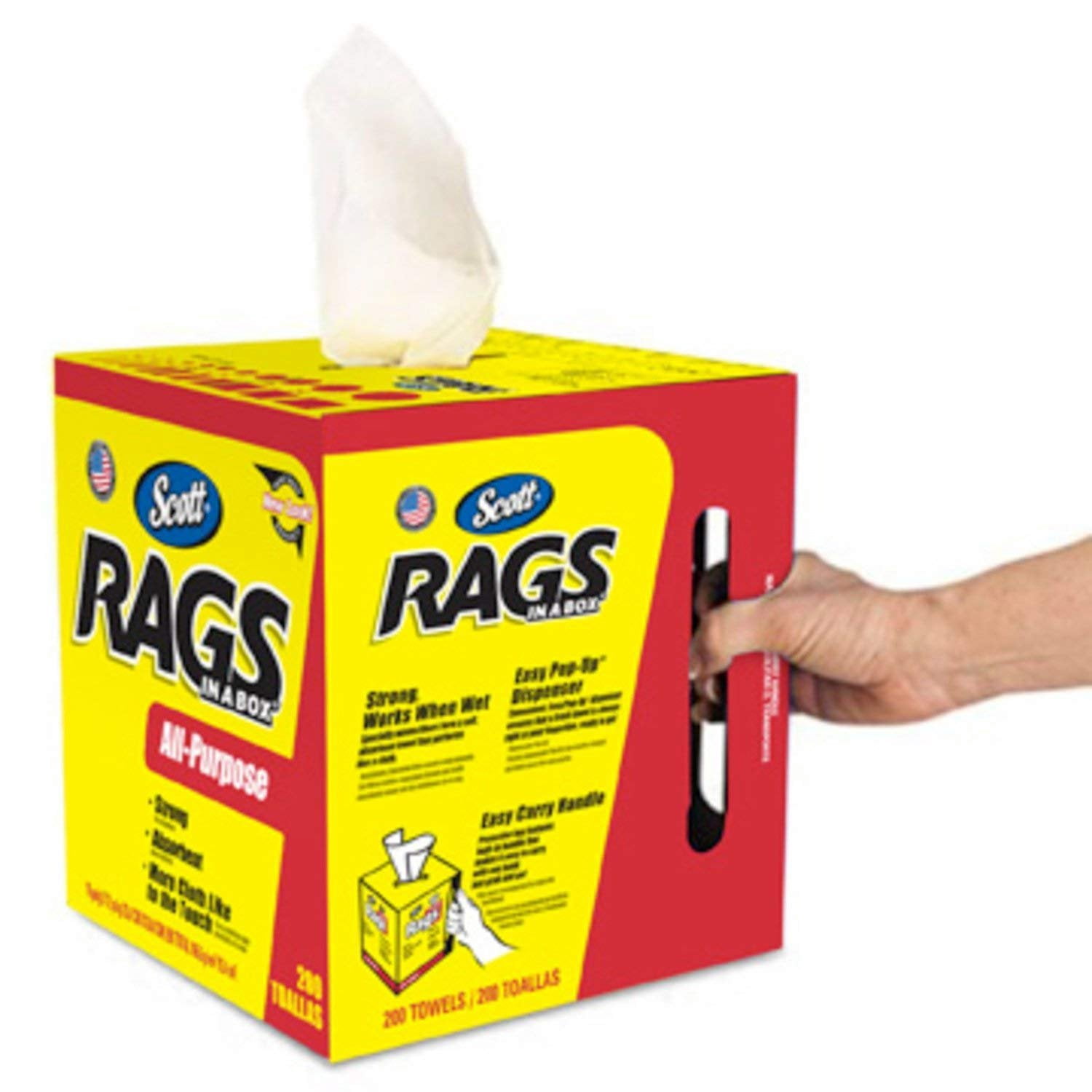 Scott 75260 Rags in a Box, White 2 Boxes 200 Towels per Box - Walmart ...
