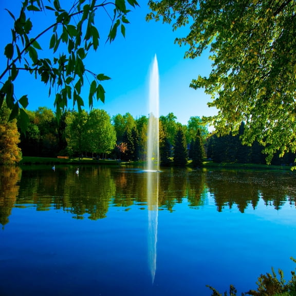 Scott Aerator Gusher Fountain 1/2 HP 230V Pond Aerator with 150 ft. Electric Cord | Decorative Pond Fountain | Aerating Fountain for Lakes & Ponds | Maintenance Free Stainless Steel Fountain