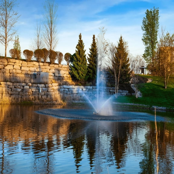 Scott Aerator Skyward Fountain - 1/2 HP 230V Pond Aerator with 100 ft. Electric Cord | Aerating Fountain for Lakes & Ponds | Maintenance Free Stainless Steel