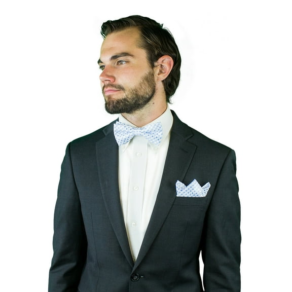 Scott Allan Boys to Adults Blue Bow Tie and Pocket Square 2-Piece Set