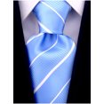 thumbnail image 1 of Scott Allan Carolina Blue Tie for Men | Jacquard Woven Regular Size Necktie 3.3" at Tip | Wedding ties Blue and White, 1 of 5