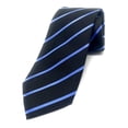 thumbnail image 1 of Scott Allan Collection Black & Blue Tie | Standard Size 3.3" Adult Pin Stripe Necktie Black Tie's, 1 of 7
