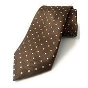 Scott Allan Collection Brown Tie | Standard Size 3.3" Adult Necktie | Polka Dot Ties