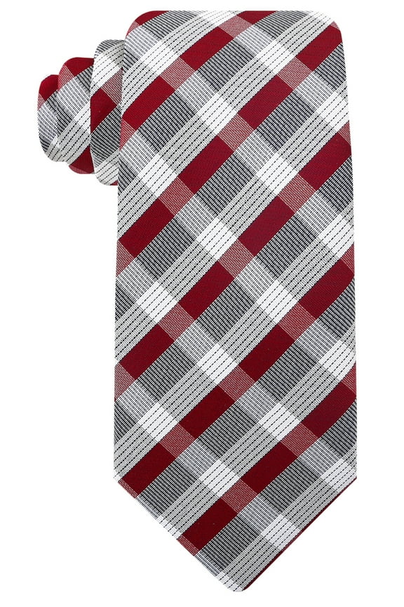 Burgundy & Gray Tie for Men | Standard Size 3.3" Adult Necktie