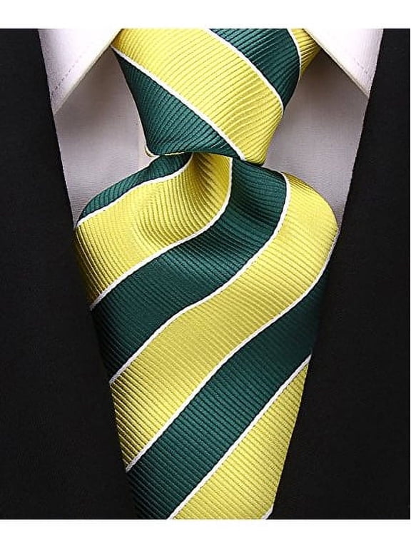 Green and Yellow Necktie | Standard Size 3.3" Adult Tie