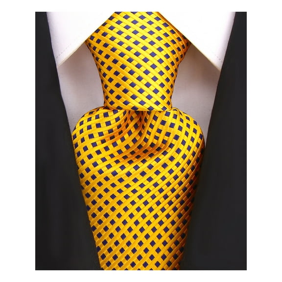 Scott Allan Collection Orange Necktie | Standard Size Adult Tie | Jacquard Woven Diamond Pattern Tie