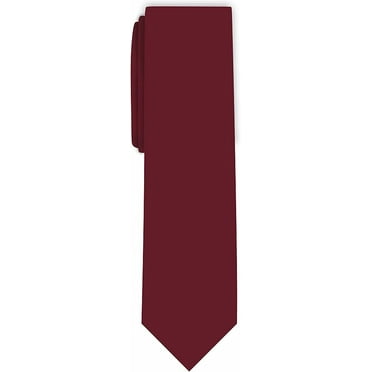 Scott Allan Collection Solid Burgundy Tie  | Slim Size 2.5" Adult Necktie