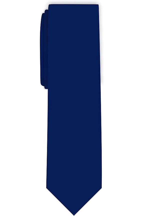 Scott Allan Premium Solid Navy Blue Tie Slim Size 2.5" inch Necktie