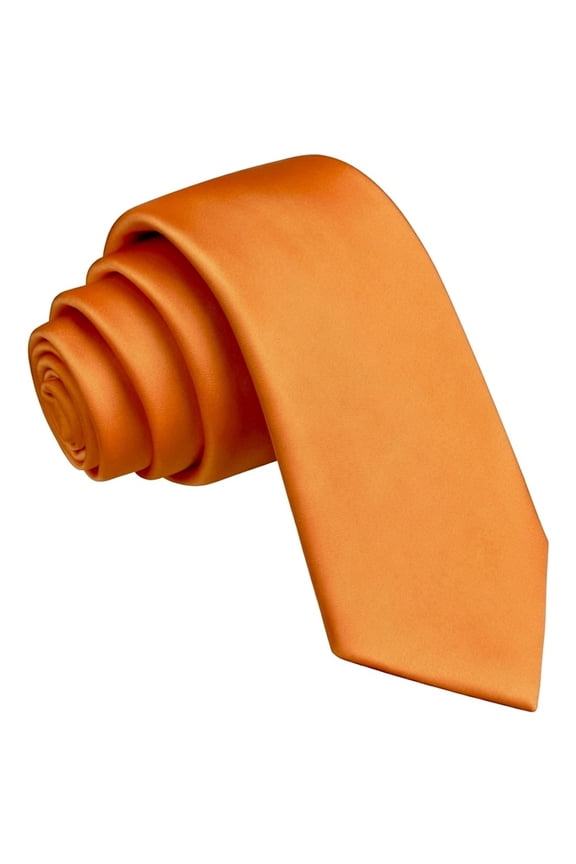 Solid Orange Tie Slim Size 2.5"Naranja Necktie