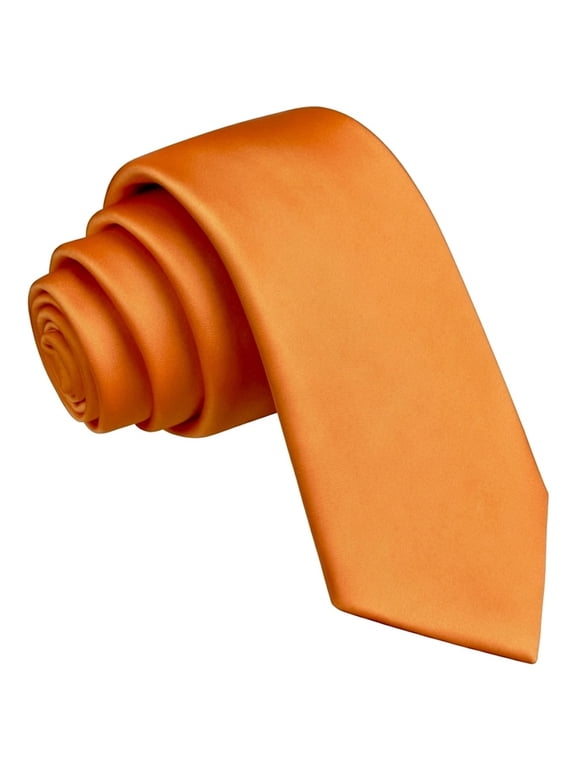 Solid Orange Tie Slim Size 2.5"Naranja Necktie