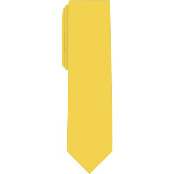 Scott Allan Collection Solid Yellow Tie | Slim Size 2.5" Adult Necktie
