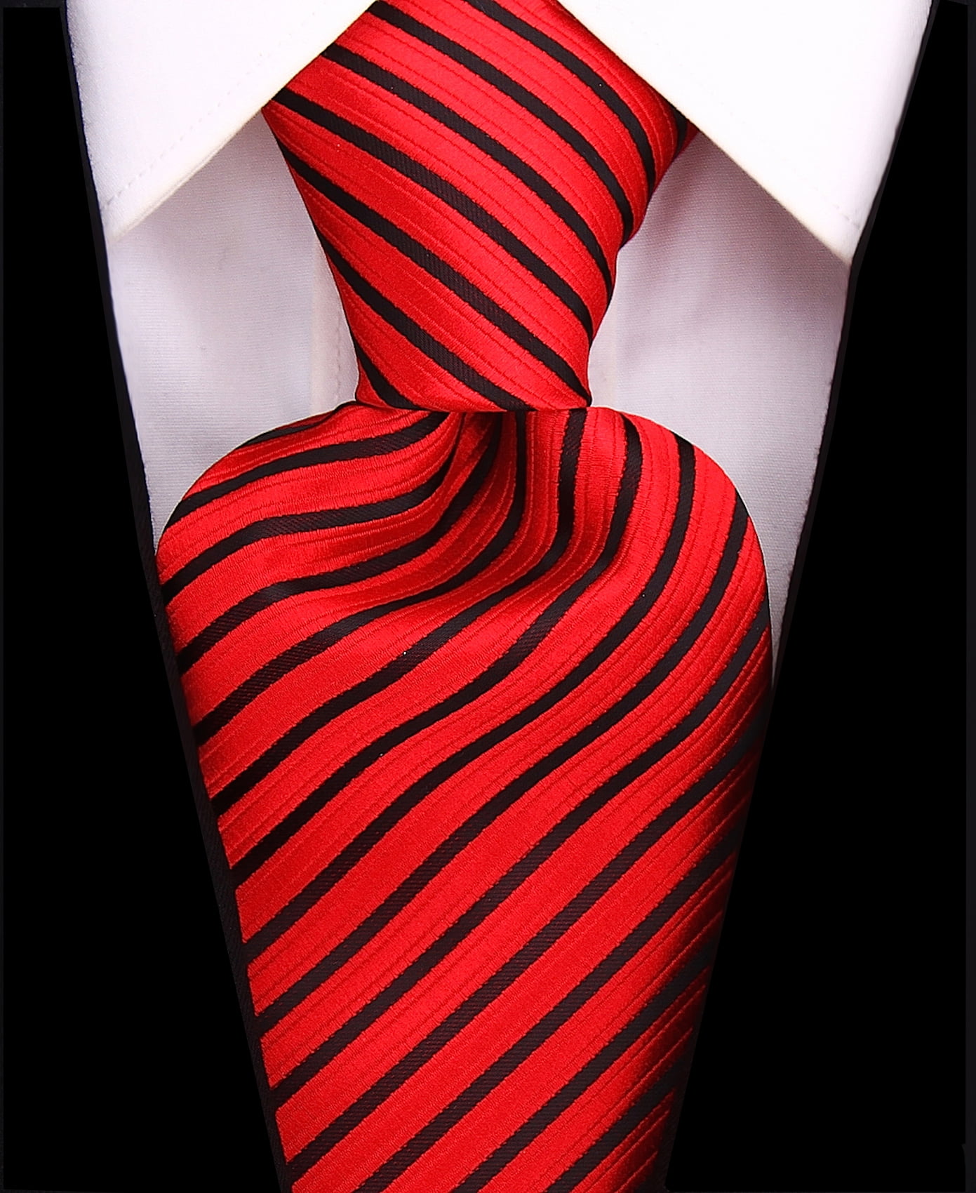 Navy & Red Silk Jacquard Striped Tie | investigacion.utmachala.edu.ec