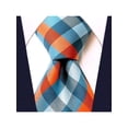 thumbnail image 1 of Scott Allan Men's Turquoise and Orange Necktie | Standard Size 3.3" Adult Tie, 1 of 7