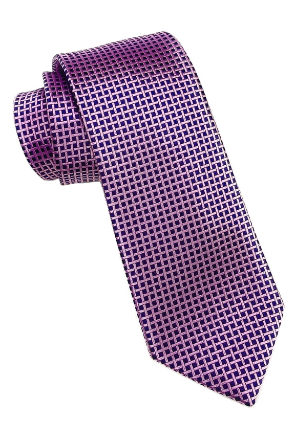 Scott Allan Mens Geometric Necktie - Purple Mens Tie