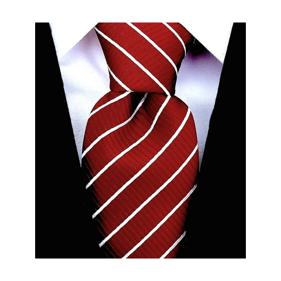 Scott Allan Mens Striped Tie | Burgundy Red Neckties Tie for Men