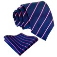 thumbnail image 1 of Scott Allan Necktie Set | Navy Blue Pink Tie and Pocket Square | Conjunto de corbata para hombre, 1 of 5