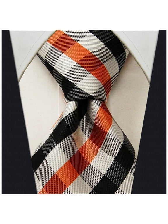 Scott Allan Orange Tie | Ties for Men Orange and Black Necktie for Him | Men's Tie's Orange