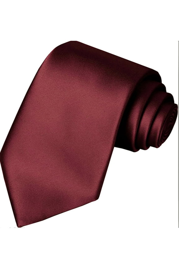 Scott Allan Solid Burgundy Tie for Men | Standard Size 3" Burgundy Maroon Necktie for Adults and Teenagers