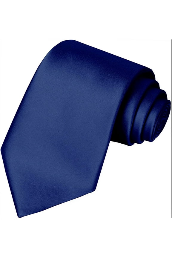 Scott Allan Solid Navy Blue Mens Tie | Classic Size 3" Necktie | Dark Blue Necktie for Adults and Teenagers