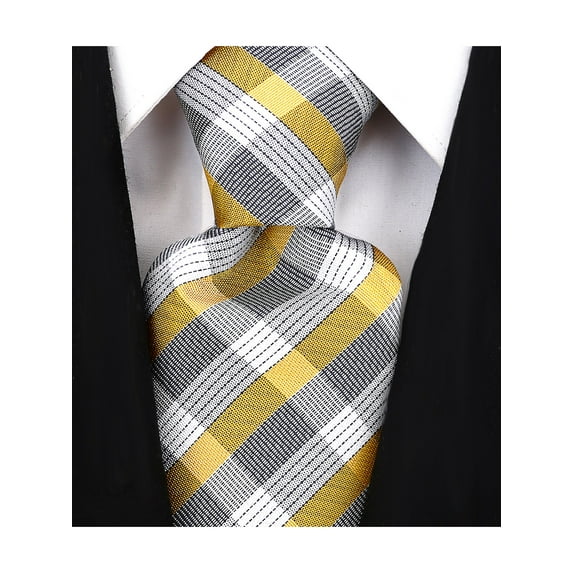 Scott Allan Yellow Gold Necktie for Mens Tie | Jacquard Woven Regular Size Tie 3.3"in at Tip | Gold Wedding Tie's for Groom