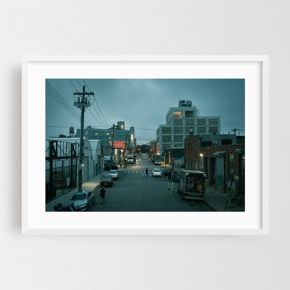 Scott Ave, Bushwick - Brooklyn New York Photography Street Photography City Architecture Graffiti Nightlife Industrial White Framed Wall Art Print 5 x 7 inches