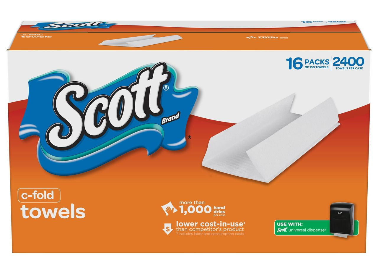 Scott Durable CFold Paper Towels, Bulk 16 packs 2400 Count, High