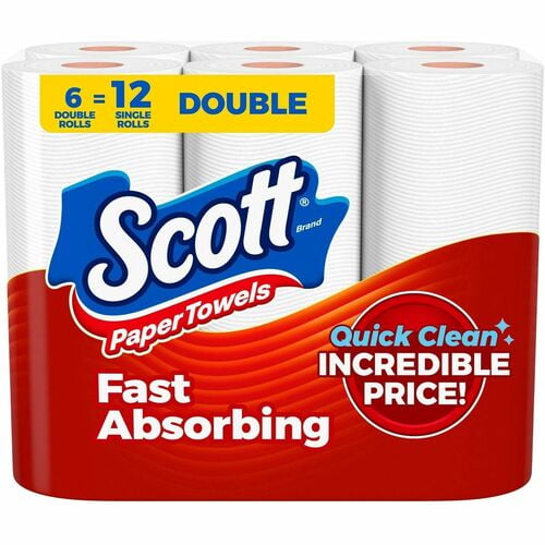 Scott Choose-A-Sheet Paper Towels, White, Fiber Paper (56668) | 2 Packs (12 Total)