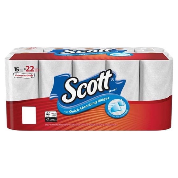 Scott 55417 7.31 in. x 11 in. 1-Ply Choose-A-Sheet Mega Kitchen Roll Paper Towels - White (30 Rolls/Carton)