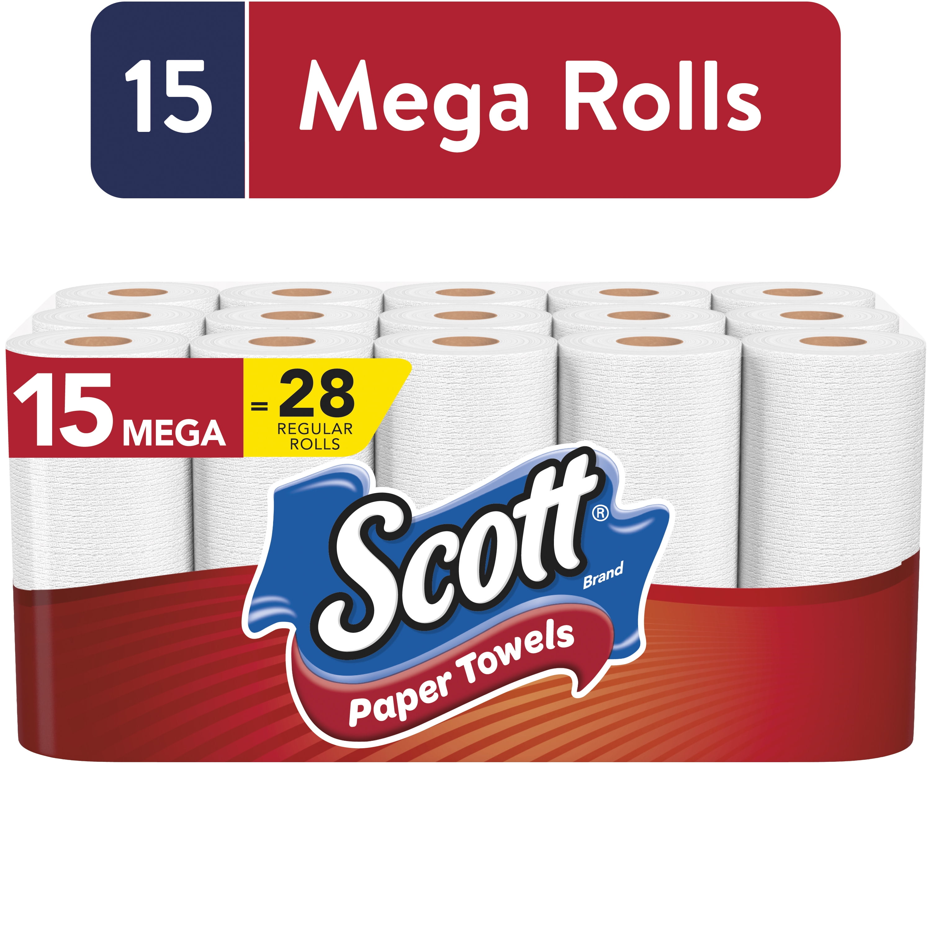 Scott Choose-A-Sheet Paper Towels, White, 15 Mega Rolls