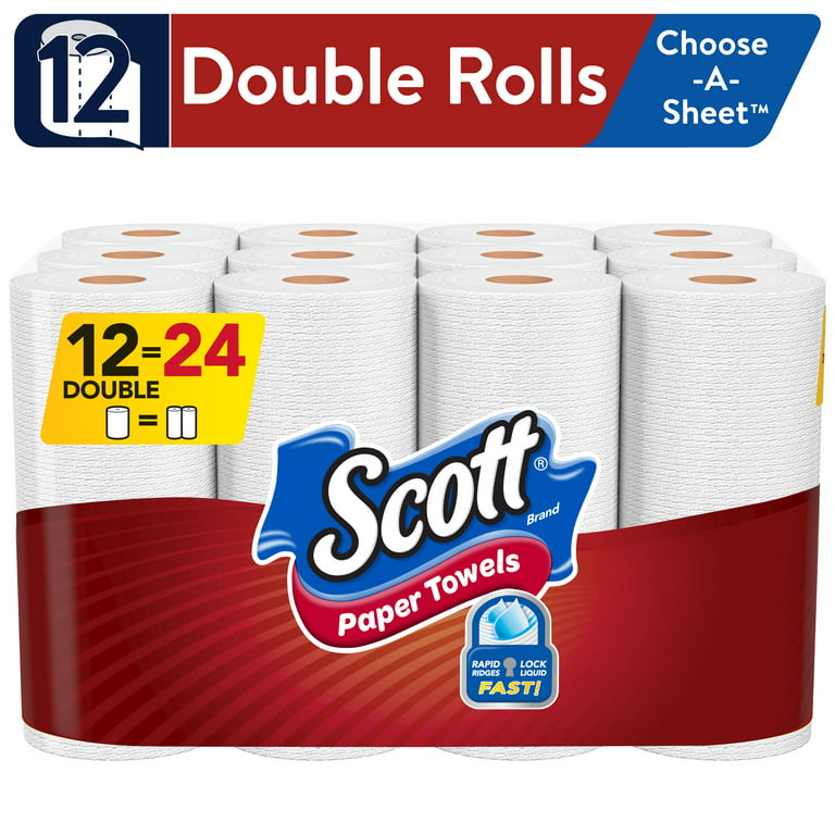 Scott Choose-a-Sheet Paper Towels, 12 Double Rolls, 110 Sheets Per Roll  (1,320 Total)