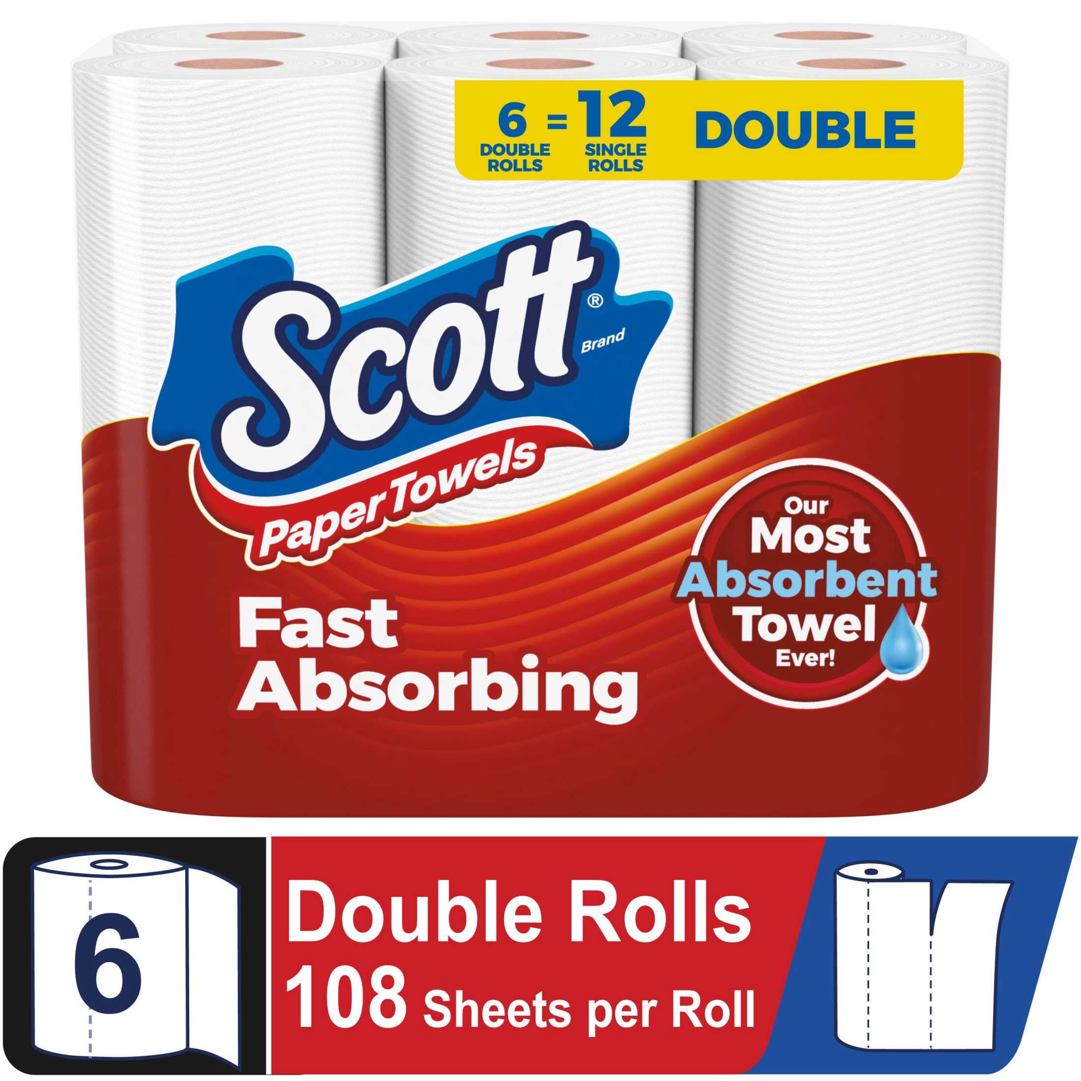 Scott Choose-a-Sheet Paper Towels, 6 Double Rolls