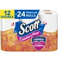 thumbnail image 1 of Scott ComfortPlus Toilet Paper, 12 Double Rolls, Bath Tissue, 1 of 8